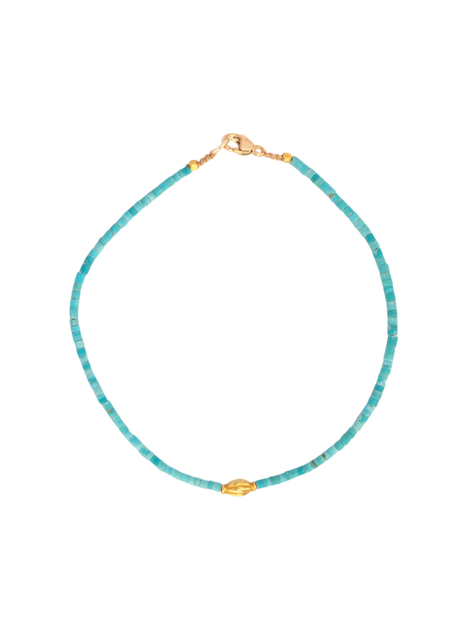 Heishi turquoise and 18kt beaded bracelet